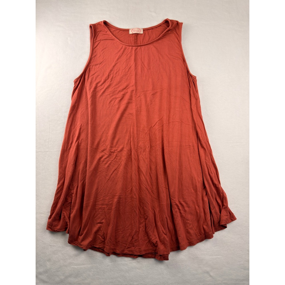Blush Sleeveless Dress Rust Orange Swing Dress Large